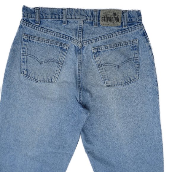 32x29 Levi's Silver Tab Baggy Vintage 90s Light Wash Tapered Leg Distressed USA